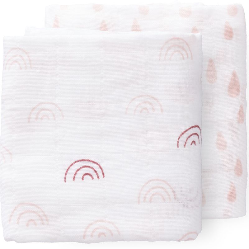 Lot de 2 langes Rainbow rose (70 x 60 cm) Fresk