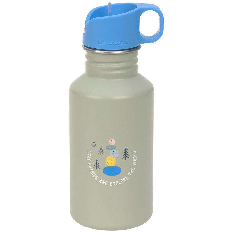 Gourde pour enfant inox Sunny Explorer vert et bleu Lässig Produit 1