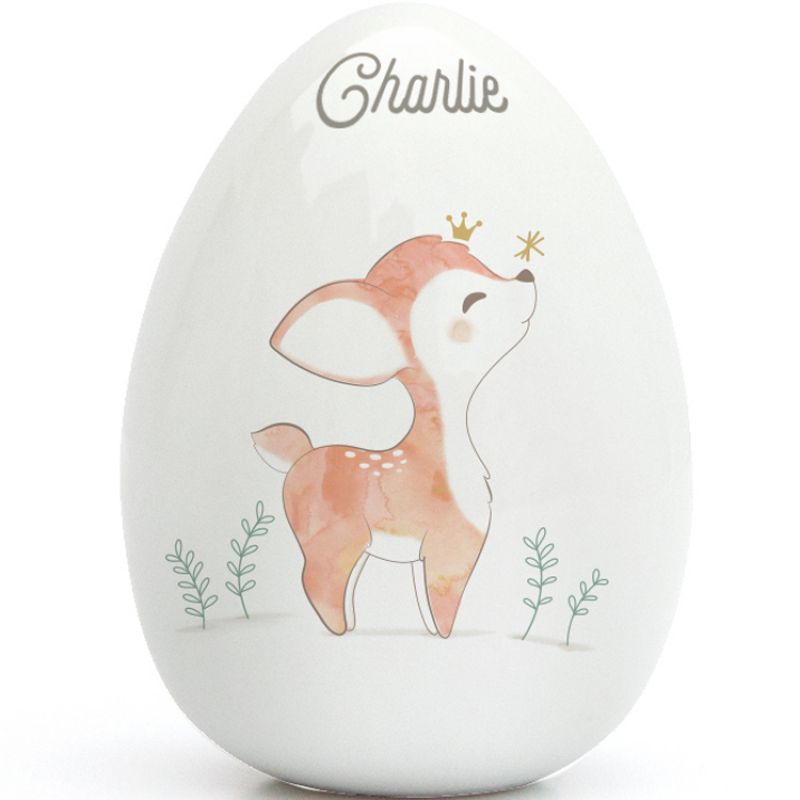 Oeuf en porcelaine Petit Faon (personnalisable) Gaëlle Duval