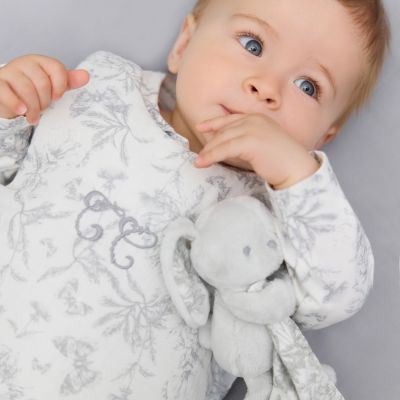 Gigoteuse Toile de Jouy gris (3-9 mois)