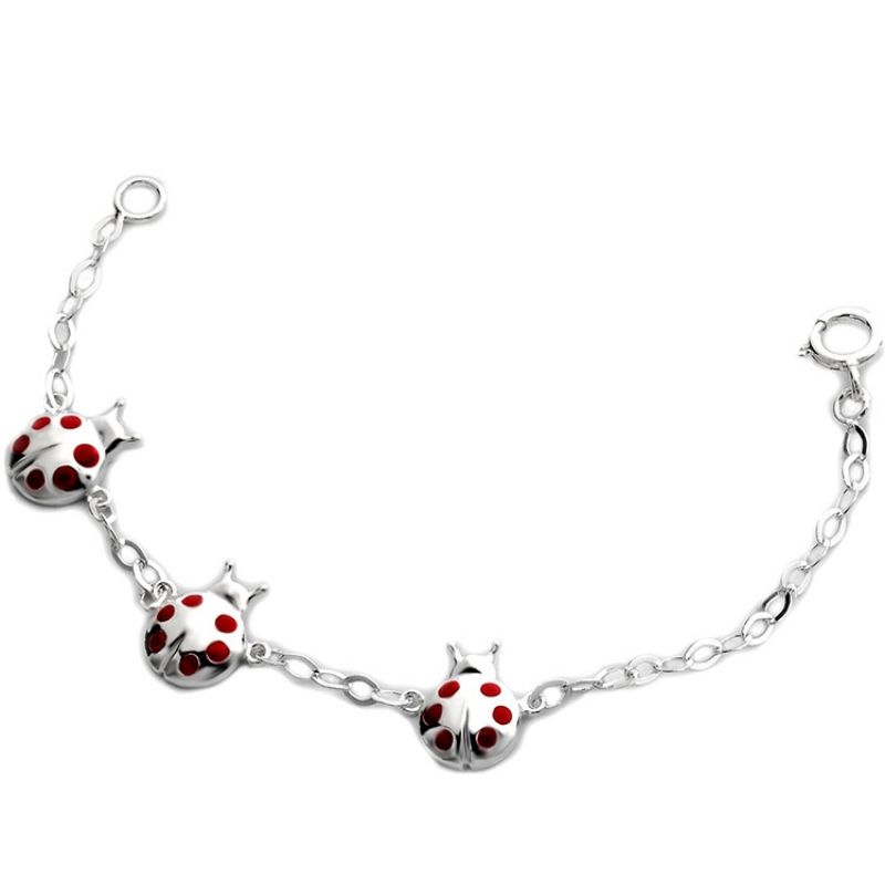 Bracelet enfant 3 Coccinelles (argent 925° rhodié) Daniel Crégut