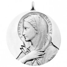 Médaille Sainte Christine (or blanc 750°)  par Becker
