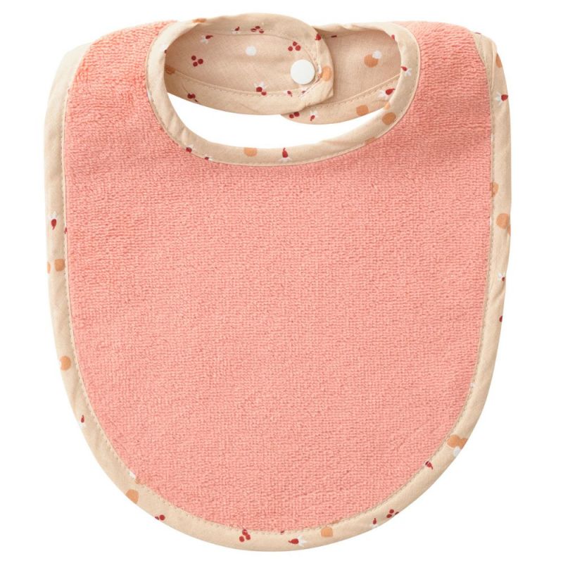 Grand bavoir réversible éponge Blooming day marsala BB & Co