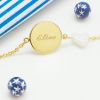 Bracelet Lovely nacre coeur (plaqué or jaune)  par Petits trésors