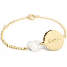 Bracelet Lovely nacre coeur (plaqué or jaune)