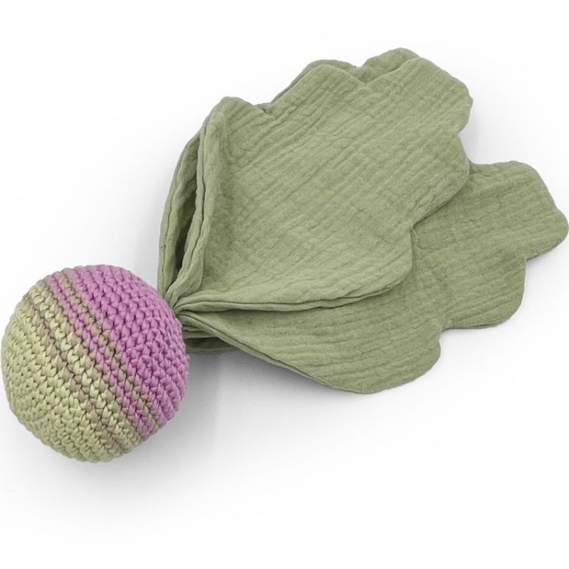 Doudou plat en coton bio navet violet MyuM