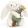 Peluche Bashful Lapin avec sapin de Noël (18 cm) Jellycat Produit 1