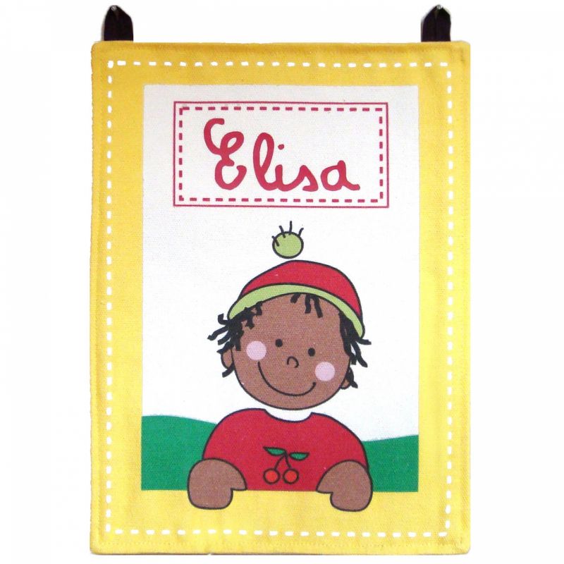 Plaque de porte jaune (personnalisable) Les Griottes