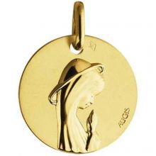 Médaille Vierge priante lumineuse personnalisable (or jaune 18 carats)  par Maison Augis