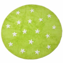 Tapis enfant souple petites étoiles pistache (diamètre 140 cm)  par Lorena Canals
