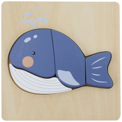 Puzzle en bois Baleine (4 pièces) Sapin Malin