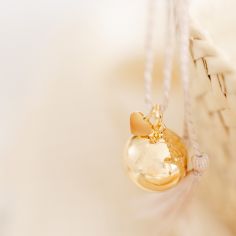 Bola de grossesse Gri-Gri Cœur cordon biscuit (or jaune 18 carats) - Pleine Lune