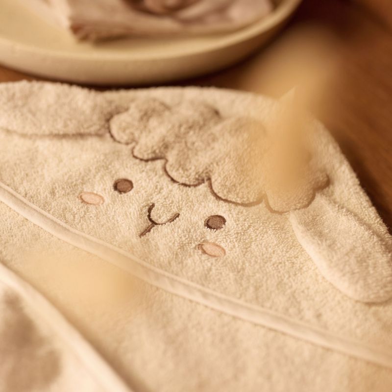 Cape de bain en éponge Sheep Sonny (75 x 75 cm) Jollein Ambiance 2