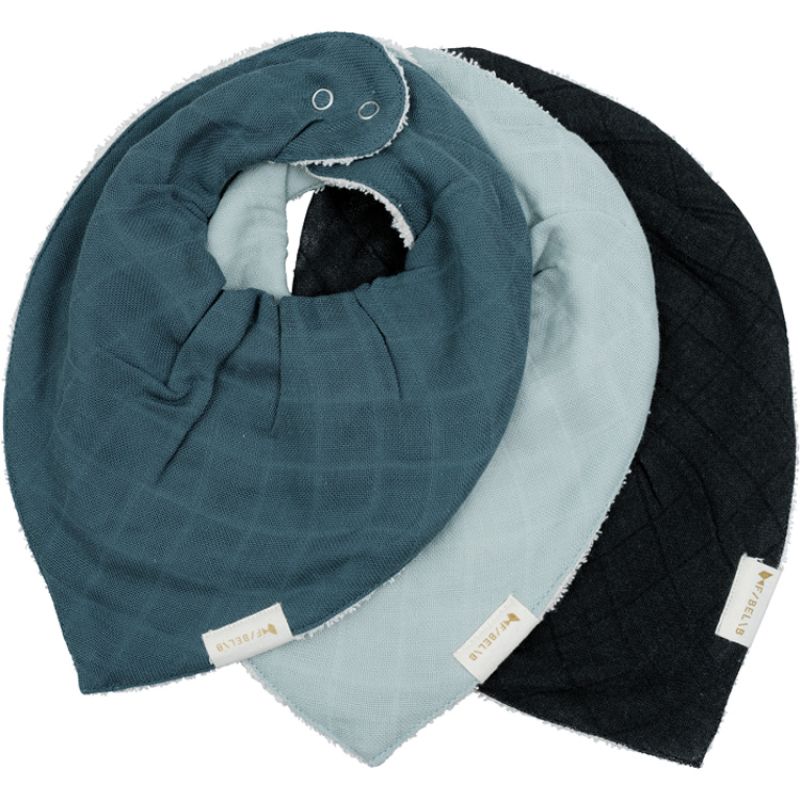 Lot de 3 bavoirs bandanas Moon Beam Fabelab