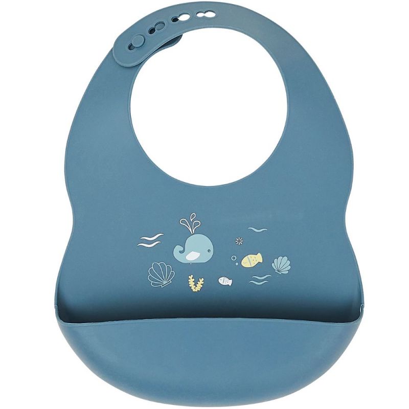 Bavoir en silicone imprimé bleu infini Nattou