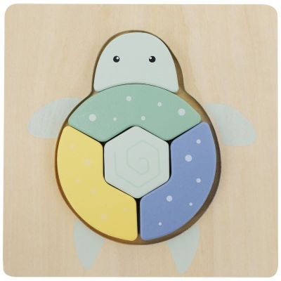 Puzzle en bois Tortue (5 pièces) Sapin Malin