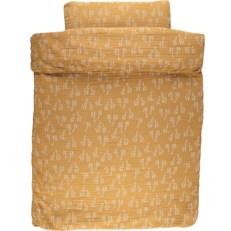 Housse de couette + taie Mix & Match ocre (100 x 140 cm) Noukie's