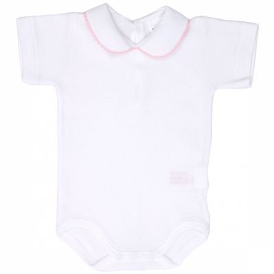 Body col rose manches courtes (1 mois : 56 cm) Cambrass