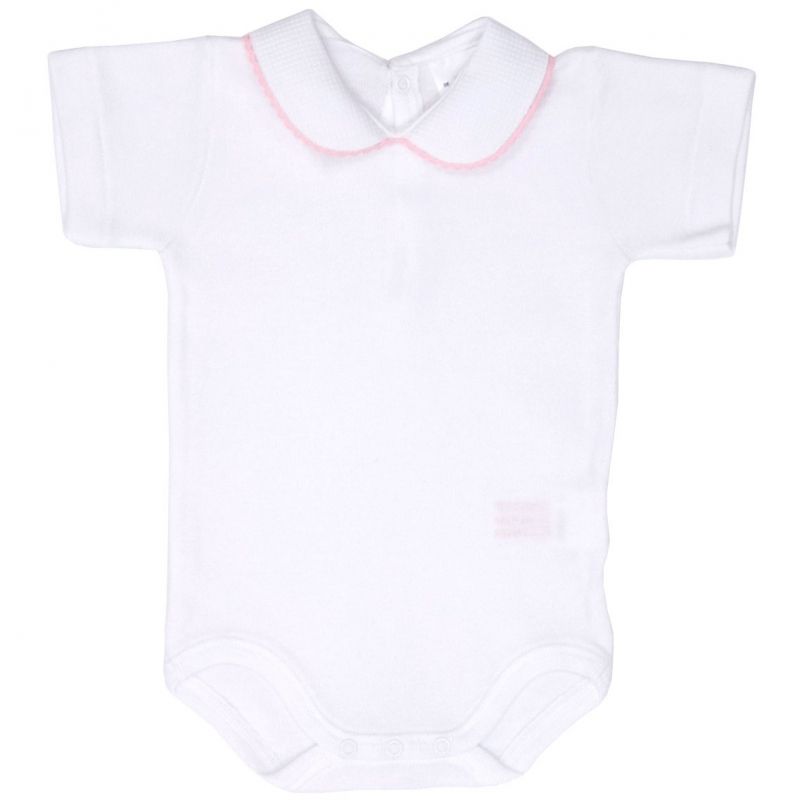 Body col rose manches courtes (1 mois : 56 cm) Cambrass