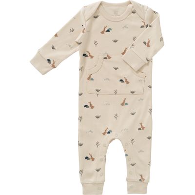 Combinaison pyjama en coton bio Rabbit sandshell (0-3 mois : 50 à 60 cm)