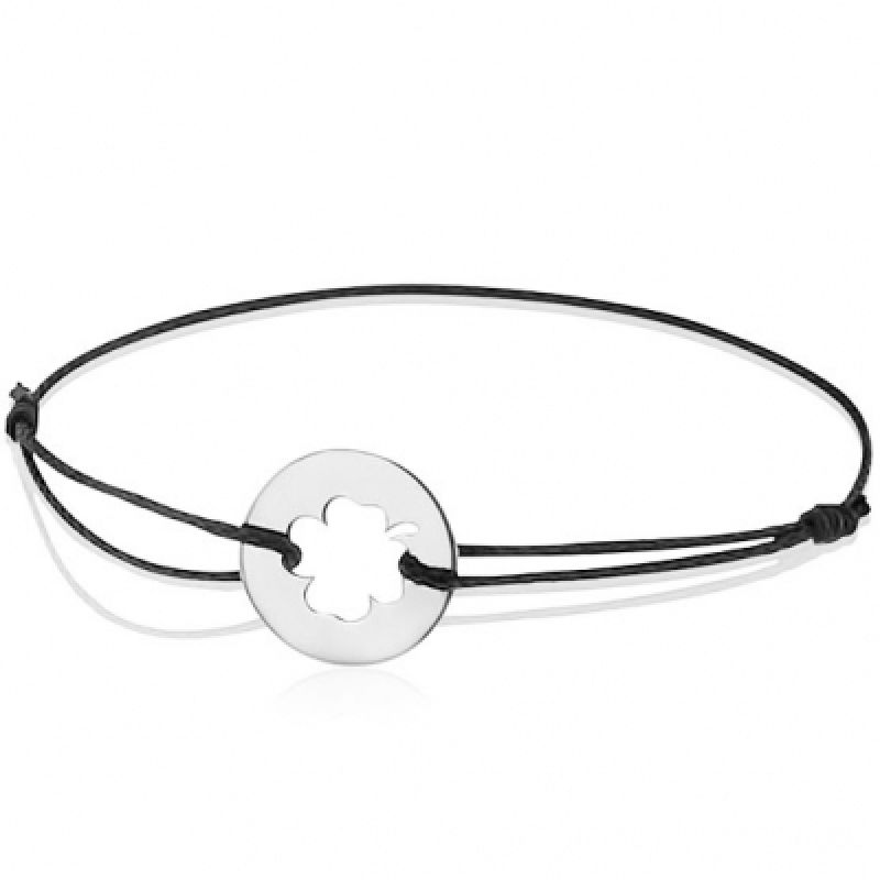 Bracelet cordon enfant Trèfle (or blanc 750°)  Maison Augis