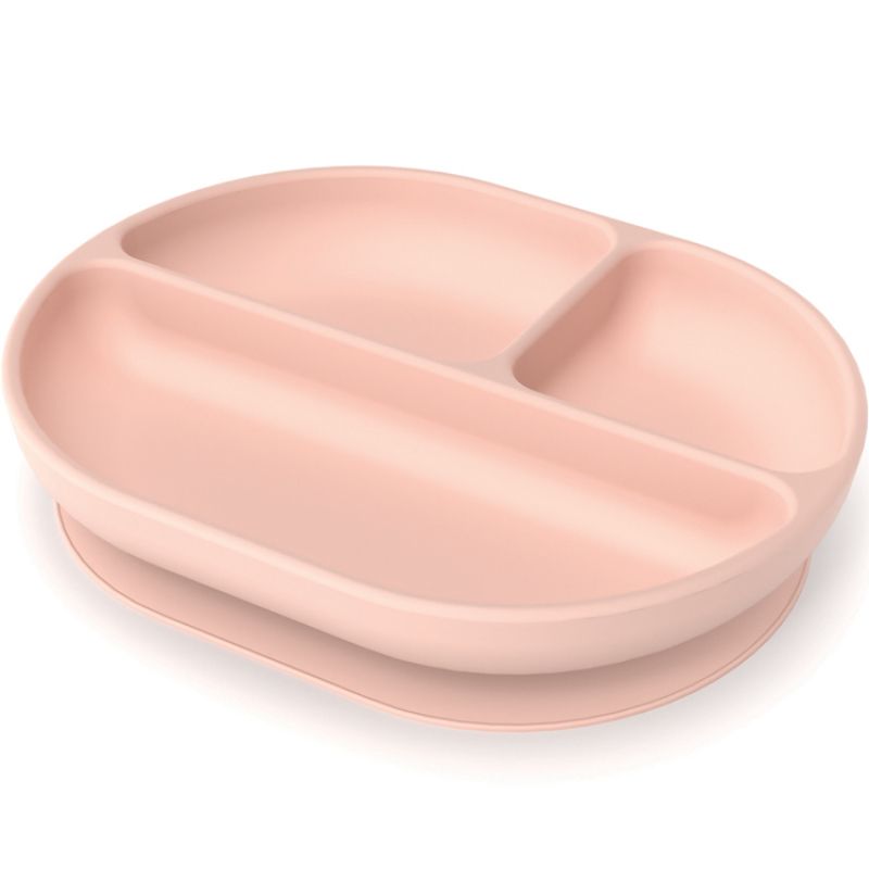 Assiette à compartiments à ventouse en silicone blush EKOBO