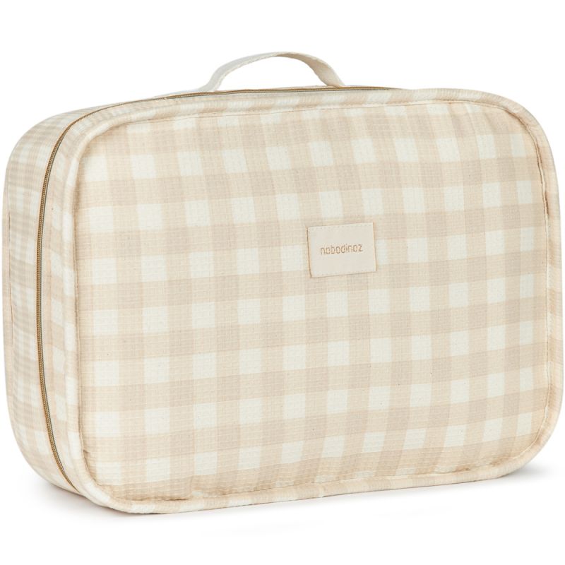 Valise de maternité Victoria Ivory Checks Nobodinoz