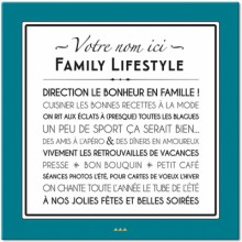 Tableau personnalisable Family Lifestyle vintage bleu (60 x 60 cm)  par Mes Mots Déco