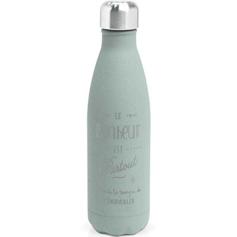 Thermos Le bonheur est partout verte (500 ml) Créa Bisontine