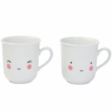 Lot de 2 mugs en porcelaine Fun  par A Little Lovely Company