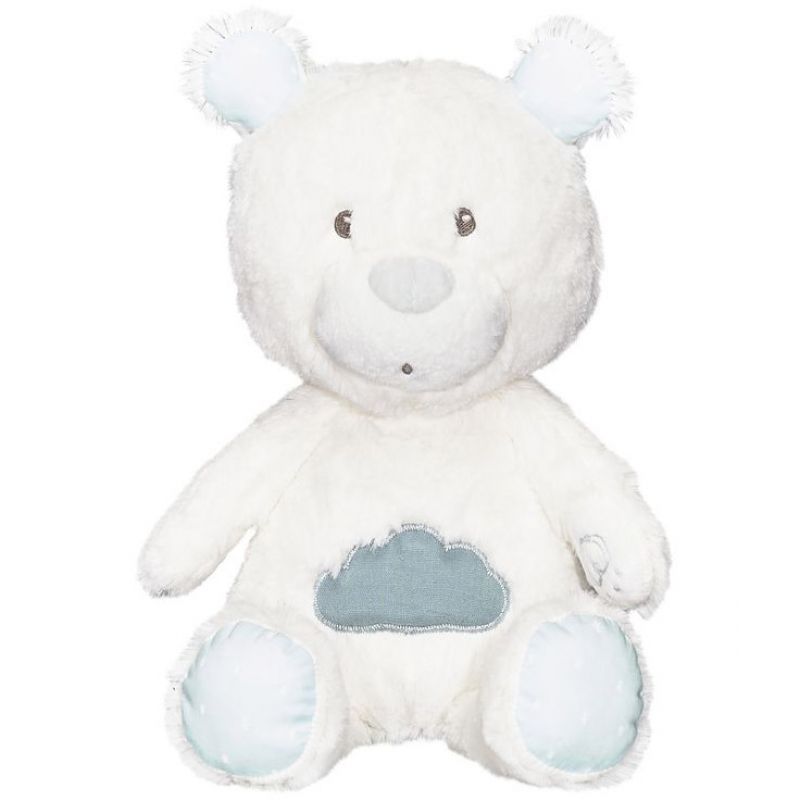 Peluche ours blanc et vert d'eau Lily mint (31 cm) Sauthon