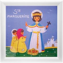 Tableau religieux Ste Marguerite Saint Patron personnalisable (15 x 15 cm)  par Atelier de Rosbo