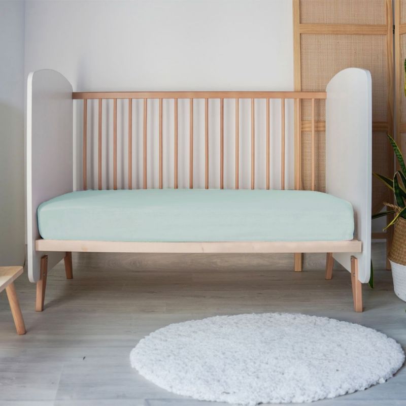 Drap housse en jersey Vert de gris (40 x 80 cm) Mon P'tit Dodo Ambiance 2