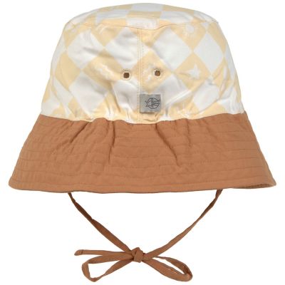 Bob anti-UV motifs à carreaux vanille et écru vanilla et sea salt (7-18 mois)