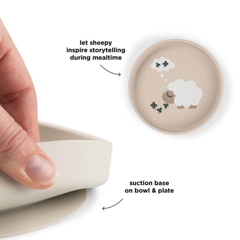 Assiette ventouse en silicone Tiny farm Sable Done by Deer Produit 3