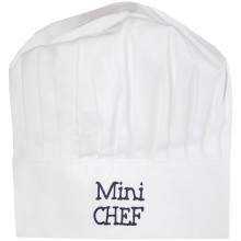 Toque réglable Mini Chef blanche et bleue marine  par BB & Co