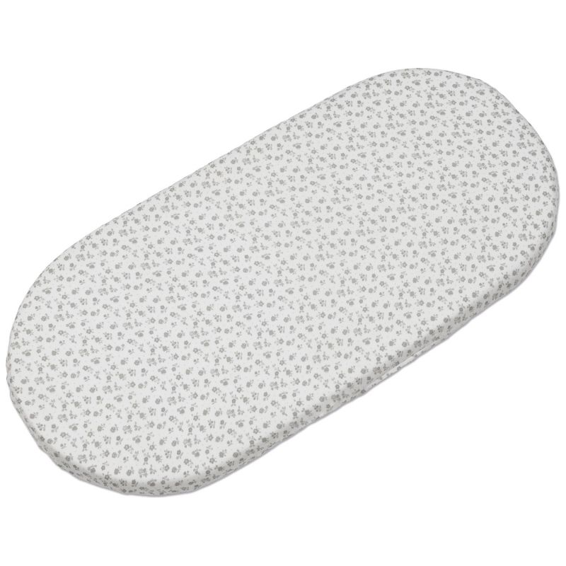 Drap housse pour nacelle et Lange Little Bloom Fleurs Gris Pasito a pasito Produit 3