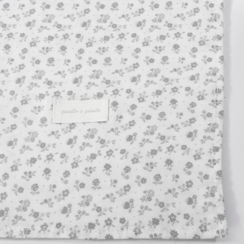 Drap housse pour nacelle et Lange Little Bloom Fleurs Gris Pasito a pasito Produit 5