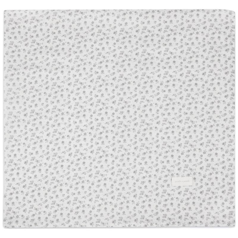 Drap housse pour nacelle et Lange Little Bloom Fleurs Gris Pasito a pasito Produit 6