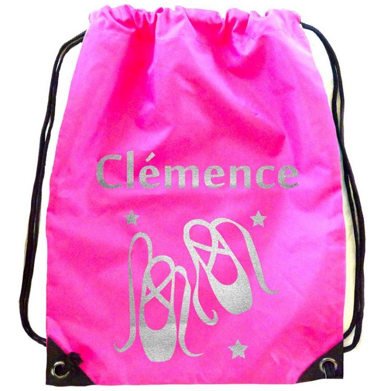 Sac à dos souple rose fluo (personnalisable) Les Griottes