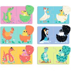 Puzzle duo-trio Articulo Les œufs rigolos (12 pièces) - Djeco