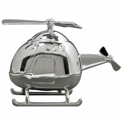 Tirelire Hélicoptère (métal argenté) Daniel Crégut