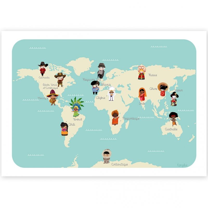 Affiche A4 Le monde des enfants Kanzilue