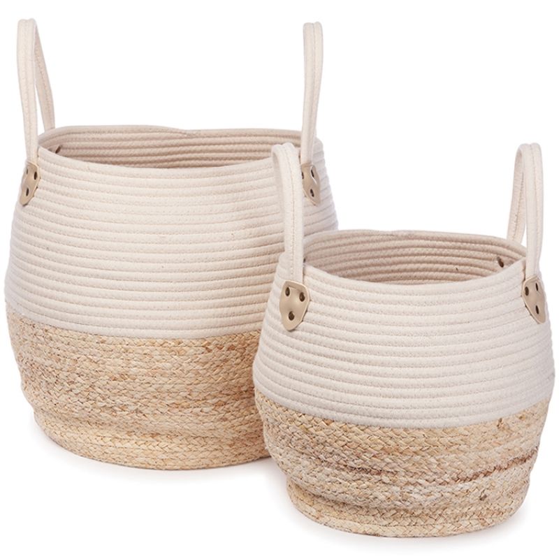 Lot de 2 paniers de rangement Kori écru Kids Depot