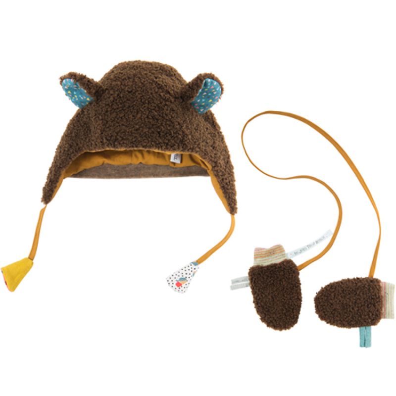 Bonnet et moufles Les Jolis trop Beaux (0-6 mois) Moulin Roty