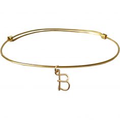 Jonc initial Lovely Hoop goldfilled jaune (personnalisable) - Padam Padam