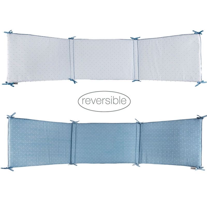 Tour de lit Pure bleu (pour lits 60 x 120 et 70 x 140 cm) Nattou