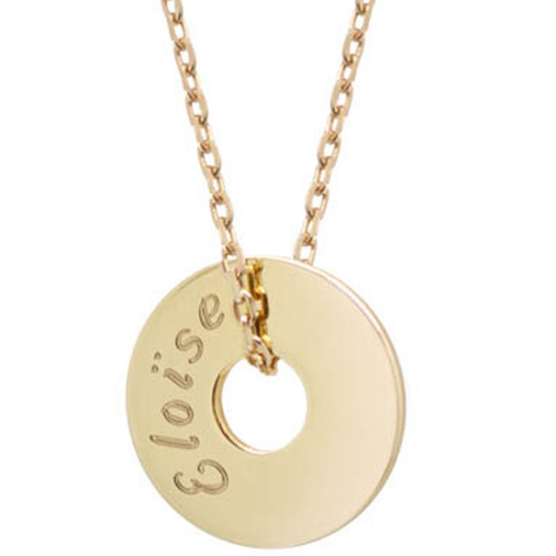 Collier maman Mini jeton personnalisable (plaqué or) Petits trésors