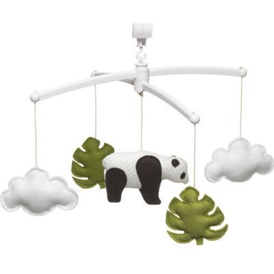 Mobile musical panda feuilles vertes (mélodie au choix)