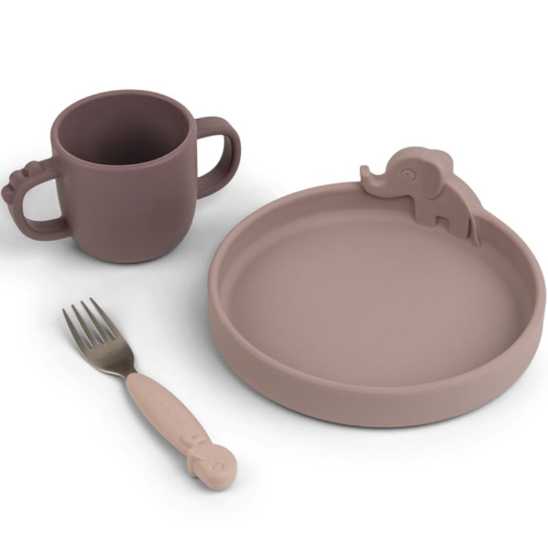 Coffret repas Peekaboo Deer Friends rose (3 pièces) Done by Deer